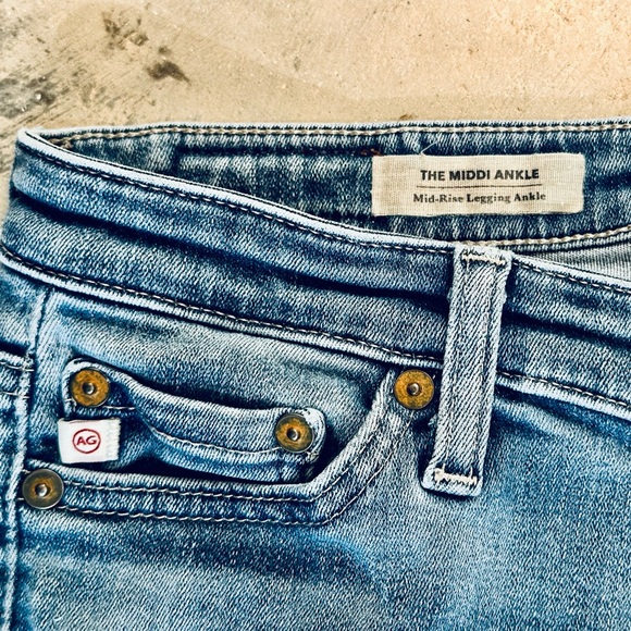 Ag Adriano Goldschmied DENIM Midi Ankle Leggings - Woman Sz 25R STRETCH - BLUE - Picture 3 of 15